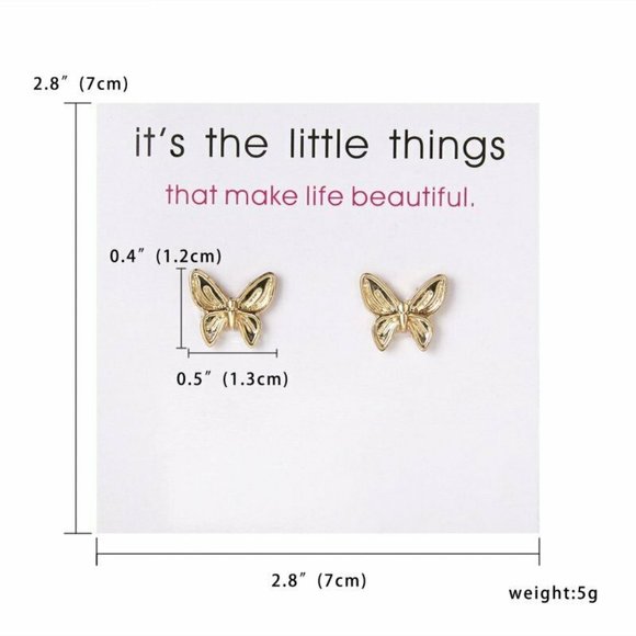 NWOT Gold Butterfly Studs - Picture 5 of 6